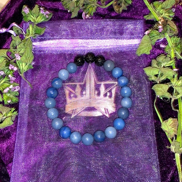 🪬2/$20🪬 8mm Genuine Nat Blue Aventurine Gemstone&Lava Rock - Picture 6 of 12